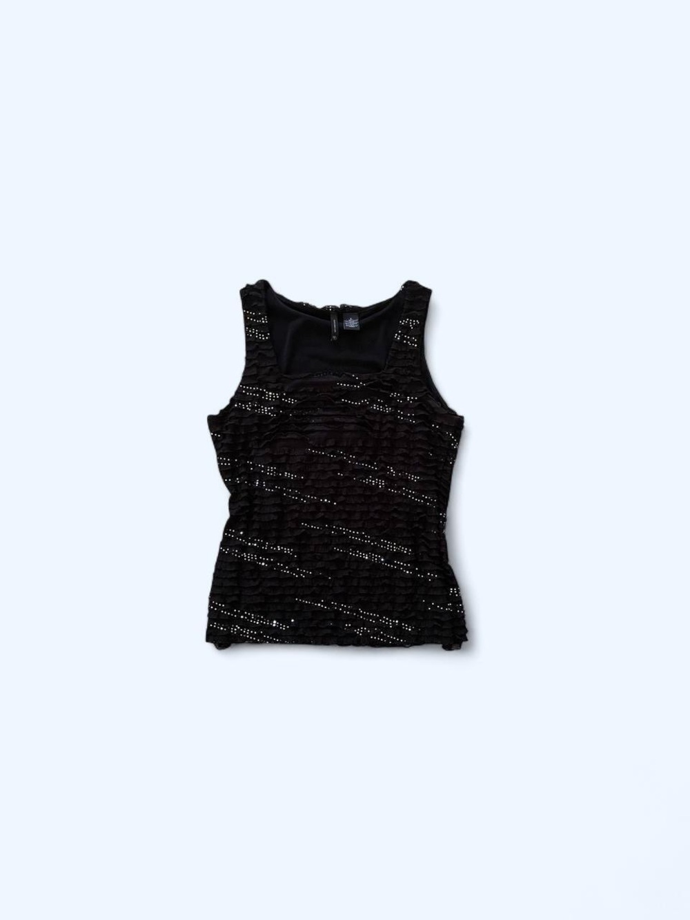 Black‎ y2k ruched embellished top size S by New Directions